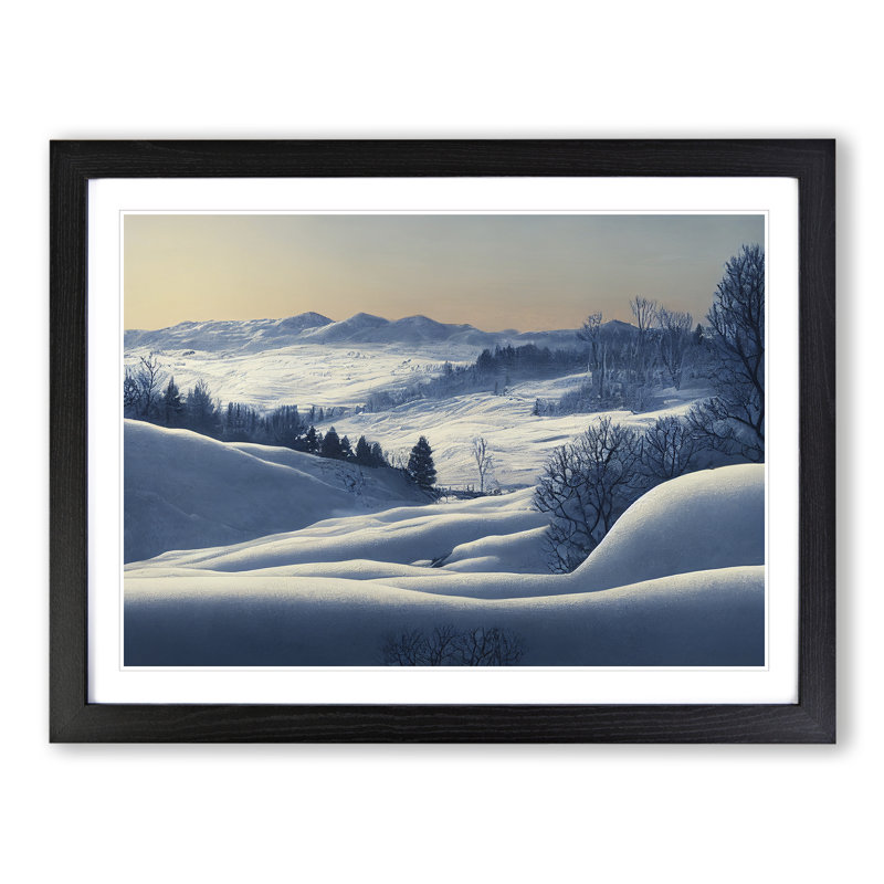 Winter Mountain Sunrise Vol.3 - Framed Print, 25cm H x 34cm W x 2cm D, Black