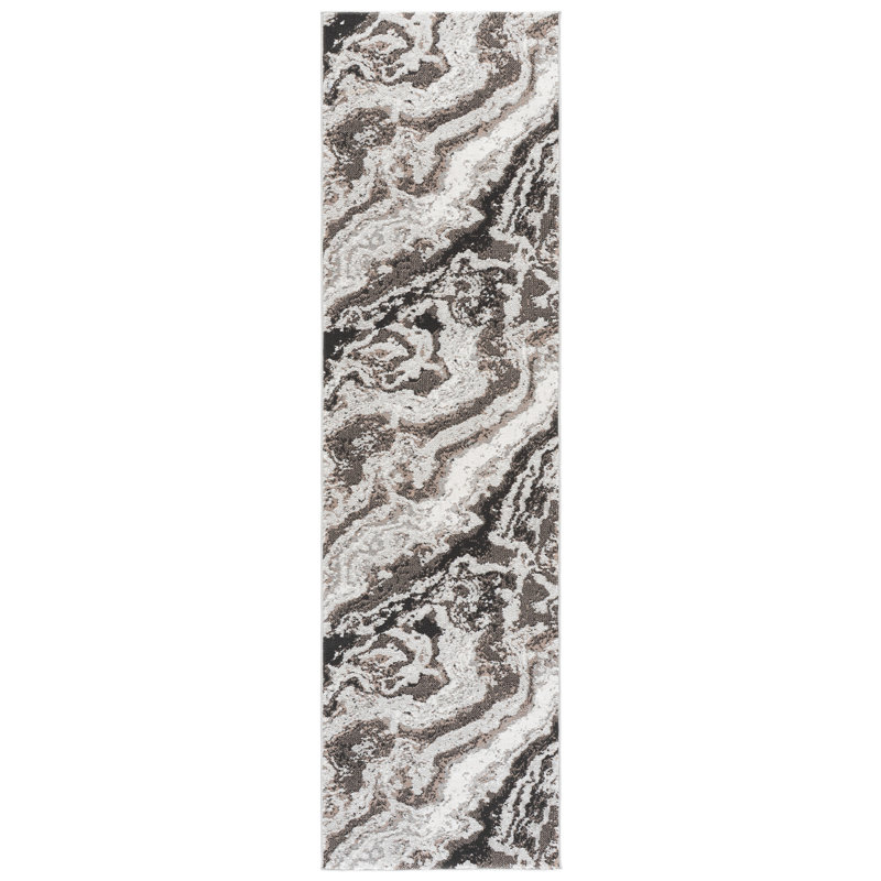 Chamber Power Loom Performance Abstract Indoor Rug, 2'-2" x 8'-0" Runner