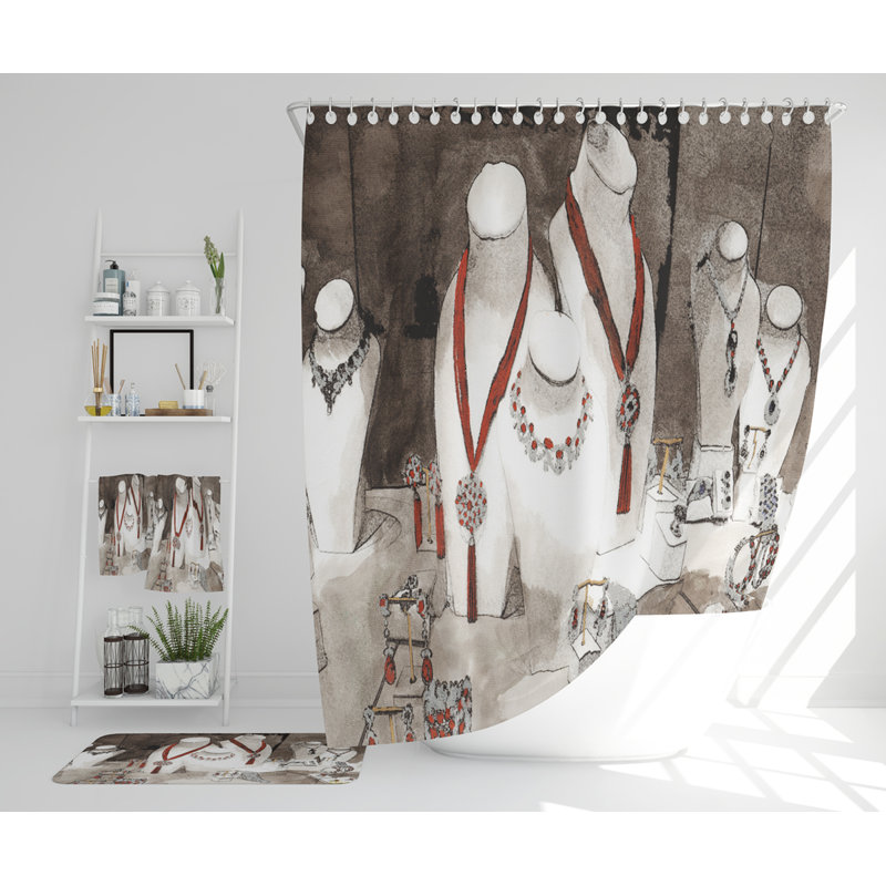 Natalye Polyester Shower Curtain Set