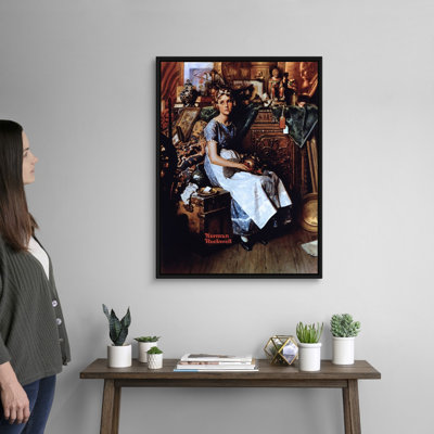 Norman Rockwell " Dreams In The Antique Shop " by Norman Rockwell Painting Print