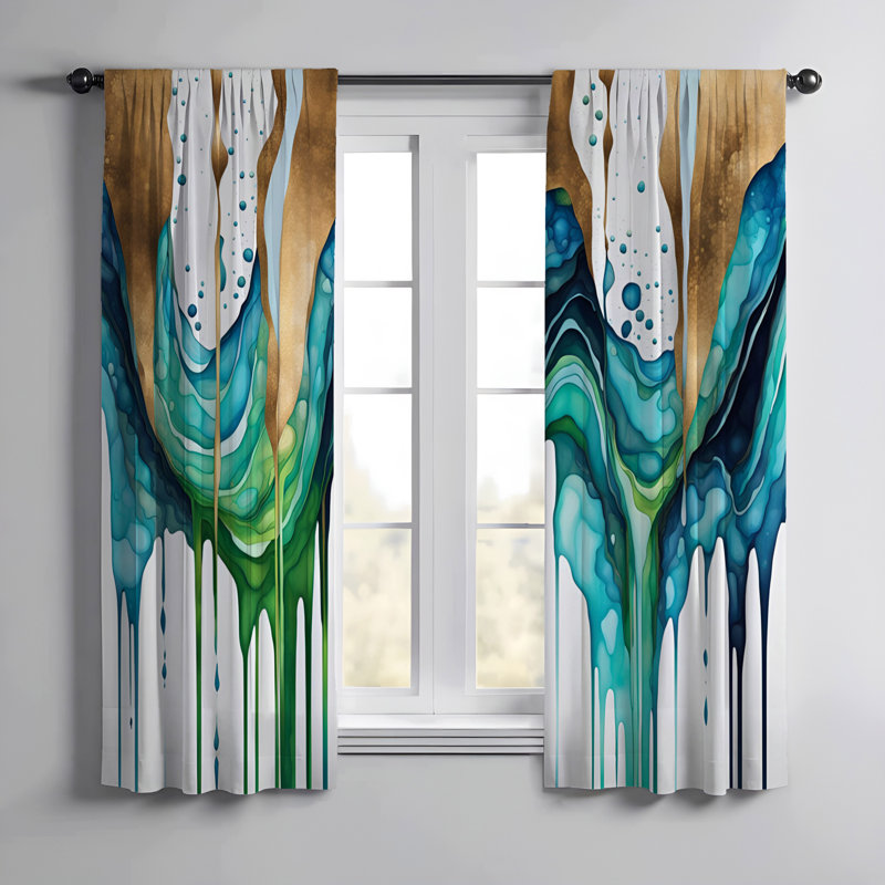 Paire de rideaux semi-transparents en polyester Emberlin, L 56 po x L 78 po