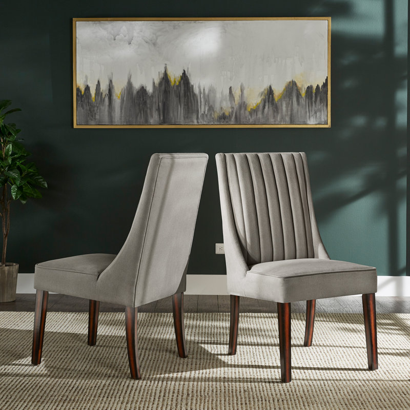 Chaise de salle à manger rembourrée Aleysia, Gris