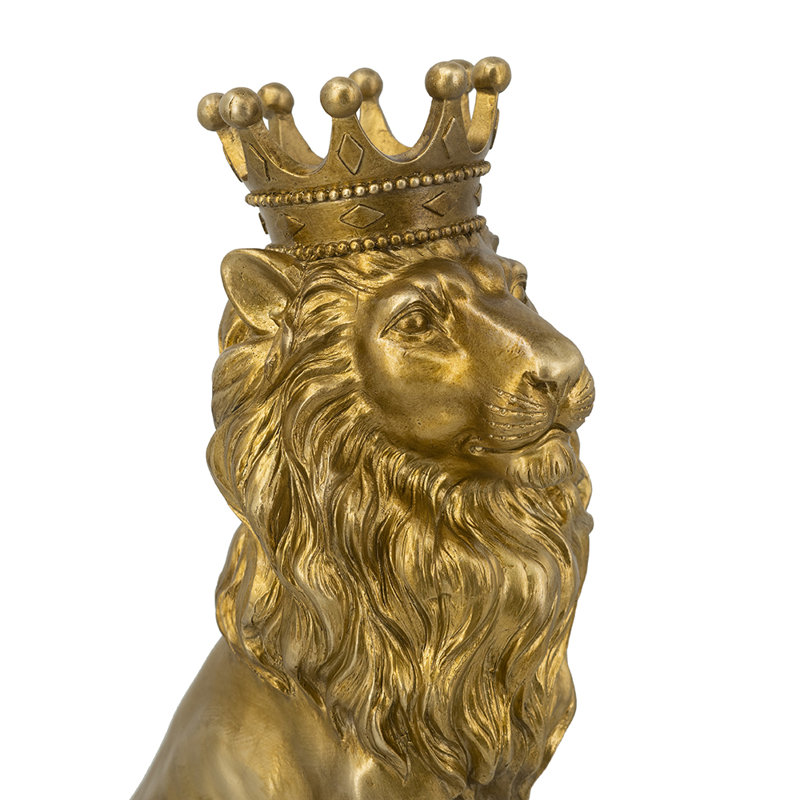7.5X5X13" Sitting Crown Lion