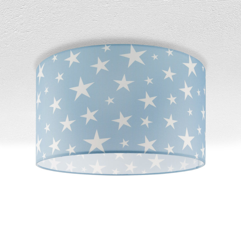Caudillo Fabric Flush Ceiling Light, Blue