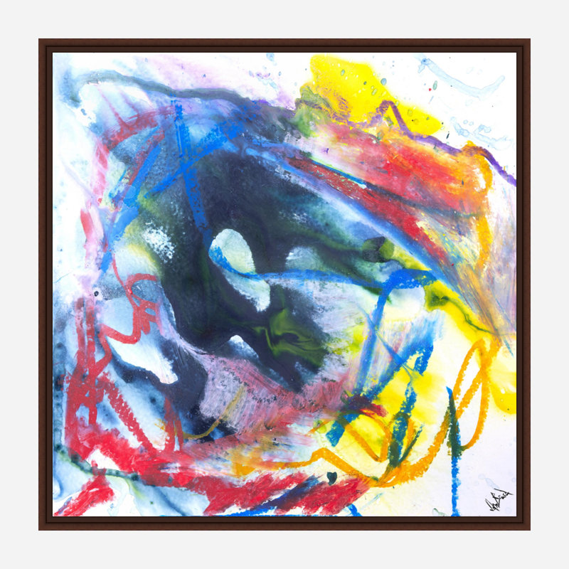 Abstract Print by John Beard, 25.5" H x 25.5" W x 1.75" D, Brown Framed Canvas
