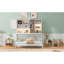 Lit escamotable simple peu encombrant, bois aggloméré et tablettes modernes