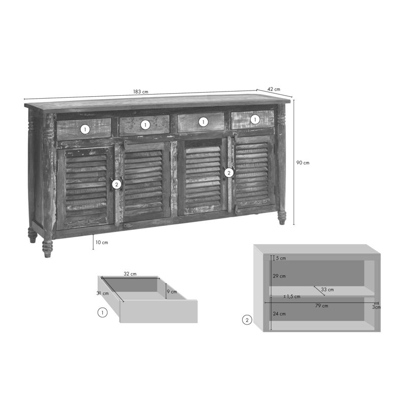 Fable 183cm Sideboard
