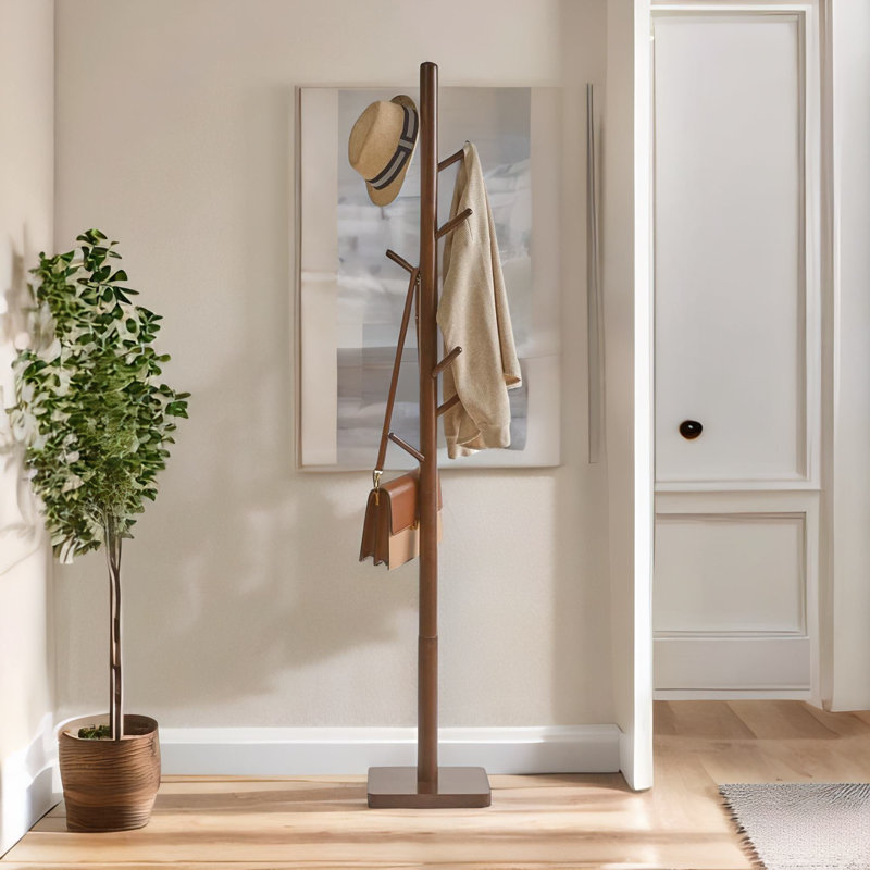 Freestanding 8 - Hook Coat Rack, Brown