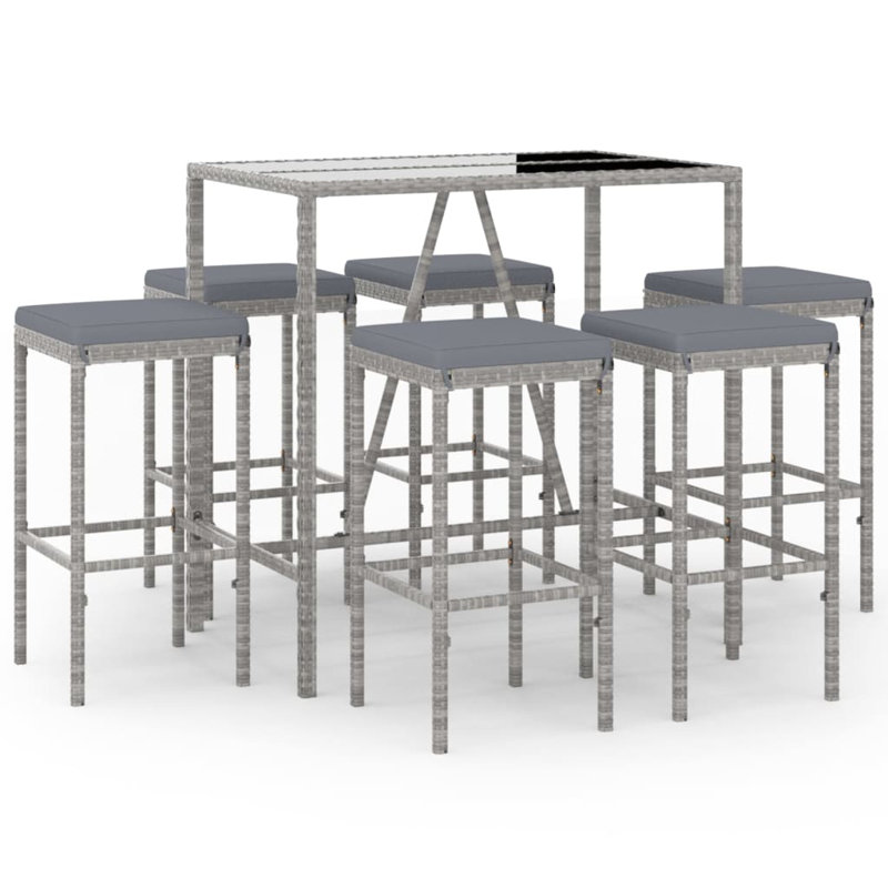 Doritta Bar Set with Stools, Gray, Gray