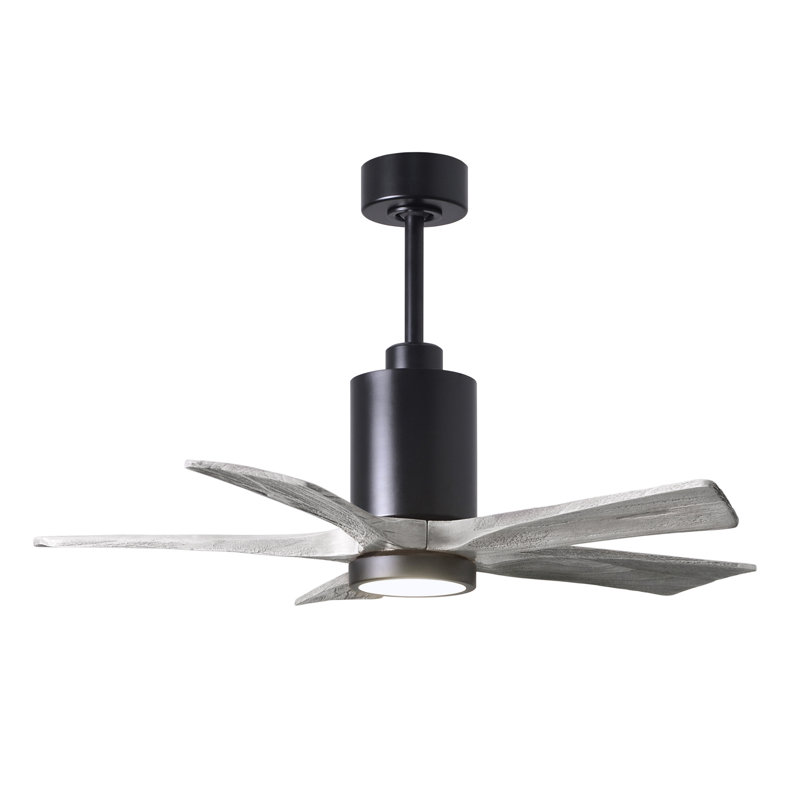 Patricia 42'' Ceiling Fan with LED Lights, Matte Black, Barn Wood Tone