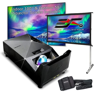 Eliteprojector Ultra Short Throw 100""Indoor/58""Outdoor Screen 8K 4K 1080P IPX2 Portable Home Theater 37800Ah Battery 1500 LED Movie Gaming Mosicgo360 -  MGS-AR100W