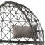 Chaise longue de patio contemporaine à dossier souple - Coussin de jardin tendance gris et noir