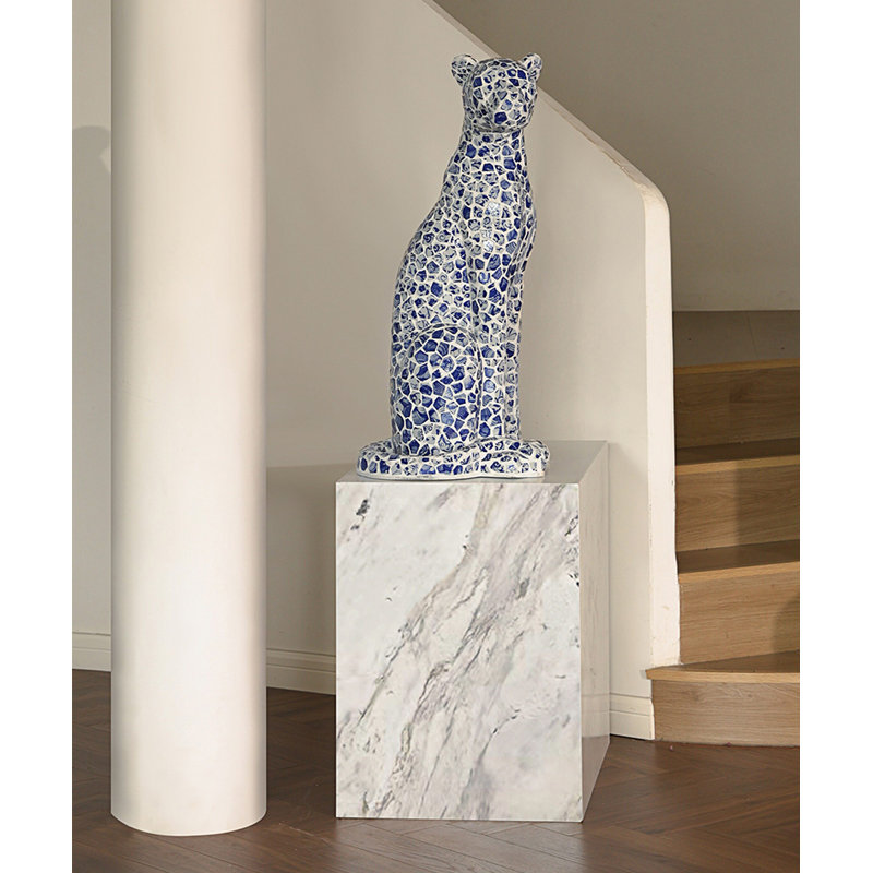 Blue+White Free Form Glass Steel+Sintered Stone Decorative Object