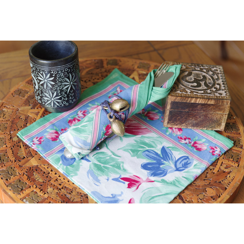 Floral Brush Floral Square Napkin