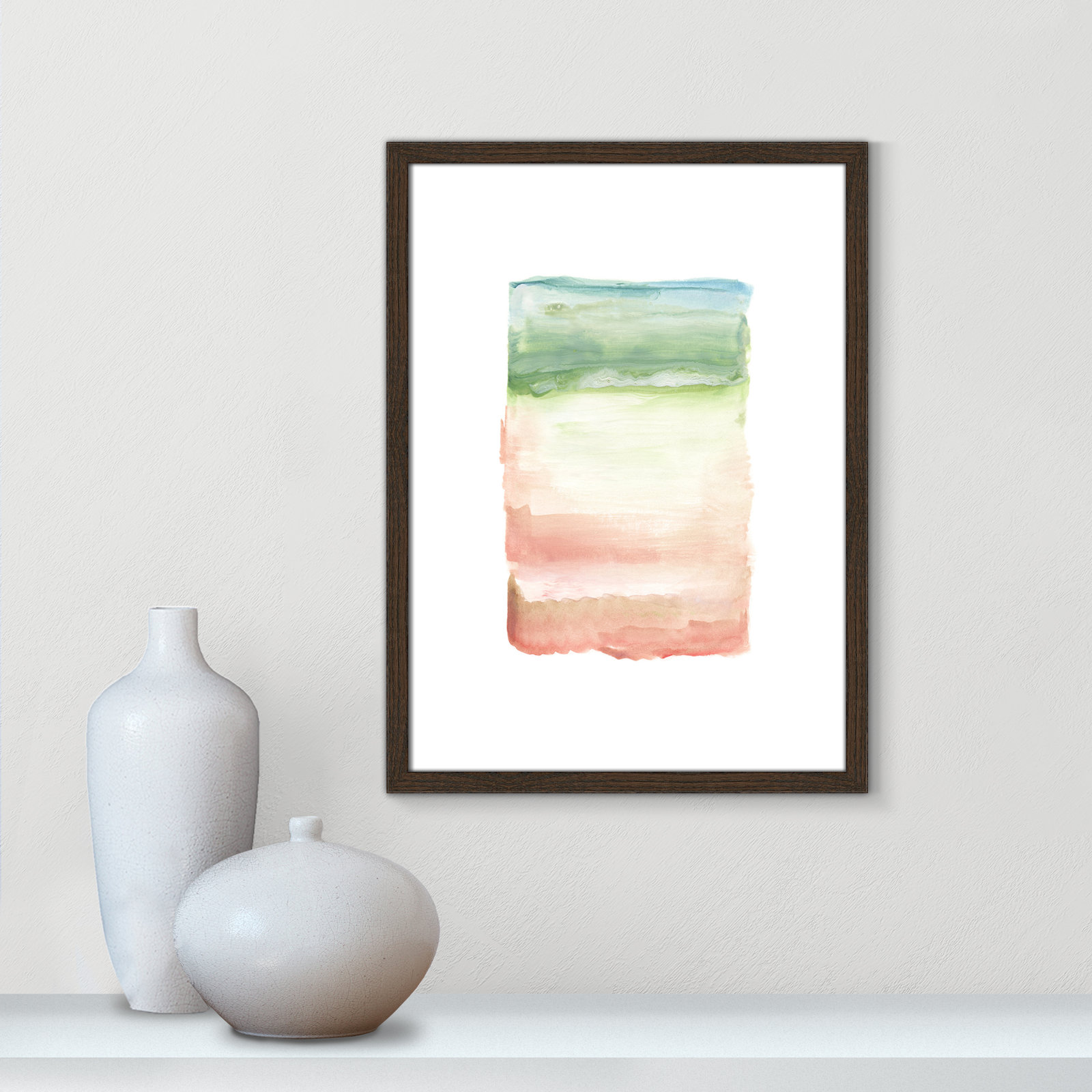 Nabi "Skye I" Print, 23" H x 17" W x 0.75" D, Brown Framed Paper