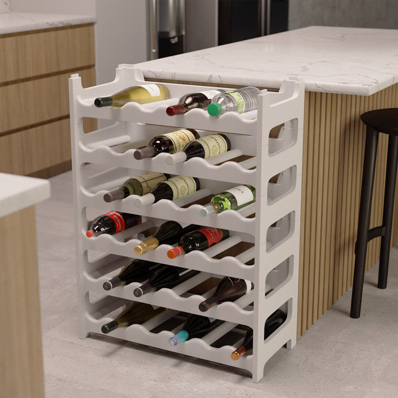 Karstynn 36 Bottle Floor Wine Bottle Rack, Granite grey