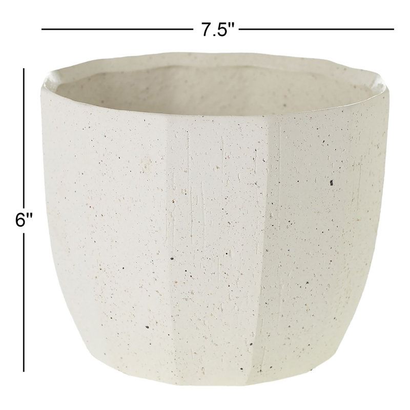 Christi Handmade Ceramic Pot Planter, 6" H x 7.5" W x 7.5" D
