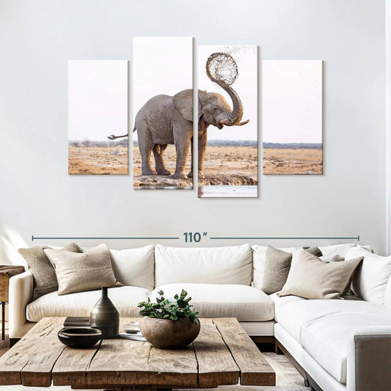Brampt Elephant Mud Splash, 54" H x 84" W