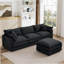 Modular L-Shaped Sectional Sofa With Movable Ottoman, DIY Configurable Comfort For Modern Living Rooms.-711396829