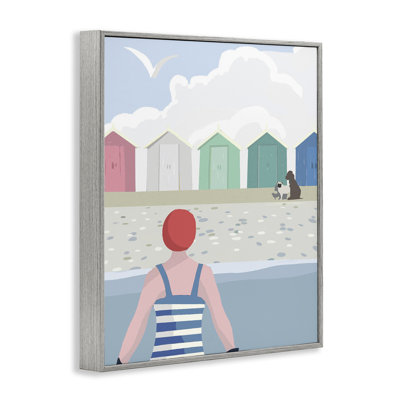 Beach Huts View  Framed Giclee Art by Betty Boynes bf-183