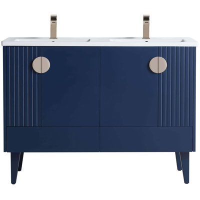 Saimah 47.25'' Double Bathroom Vanity with Ceramic Top