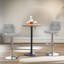 Baelin 2Pc Swivel Adjustable Height Stools, Backrest Footrest, Kitchen Chair Dining Furniture