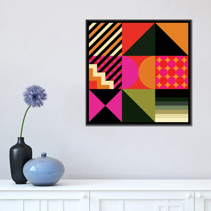« geo ii », impression sur toile, H 37 po x l 37 po x P 1,5 po, Toile tendue, Pas de tapis