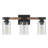 3-Light Bulbs Elegant Wood-Grain Style Bubble Glass Vanity Light