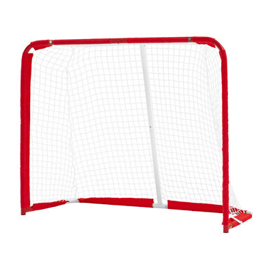 Street Hockey Goal, Heavy-Duty Steel Street + Roller Hockey Nets, Durable Hockey Net for Indoor Outdoor Use, Lightweight Portable Training, Easy Assembly for Backyard Park Garage, 55.9 x 44.5 in