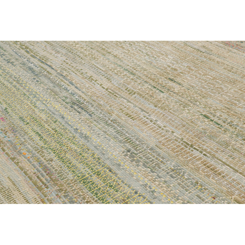 Rug & Kilim’S Contemporary Rug With Polychromatic Stripes And Geometric Patterns