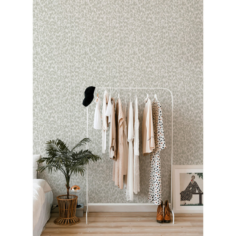 Calypso Abstract Animal Print Luxury Wallpaper, Dove