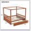 Wooden Canopy Bed With Storage Drawers-403243035-403243033