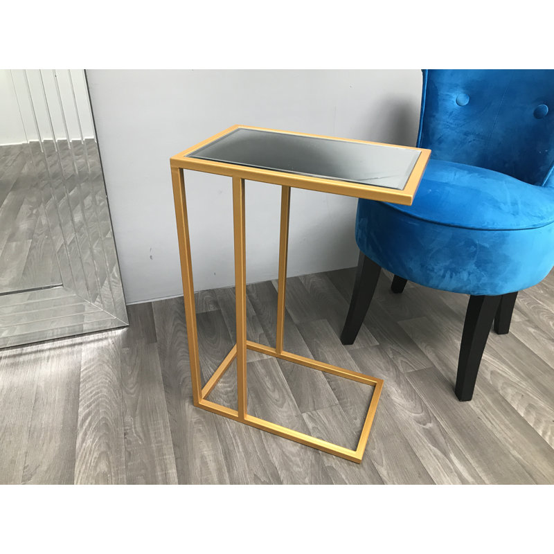 Whitehaven Frame End Table, Grey, Gold