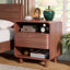 Table de chevet moderne avec rangement ouvert, table de chevet Mid-Century avec tiroir, profil courbé, table de chevet en bois pour la chambre à coucher
