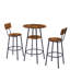 Ensemble de tabourets de bar ronds avec tablettes et dossier, offrant confort et fonctionnalité.