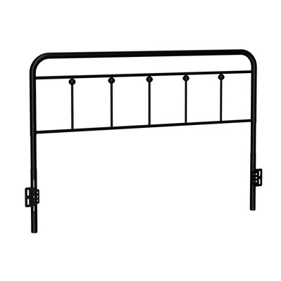August Grove® Metal Full Size Headboard, Adjustable Height, Farmhouse Victorian Style, Steel Headboard Only For Bedroom, Easy Assembly, Black