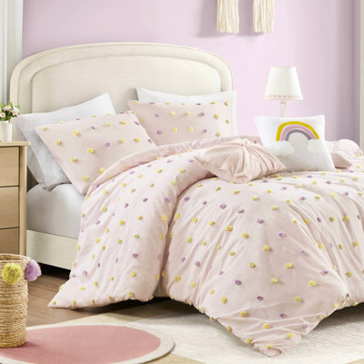 5 pièces d'édredon double / grand en coton avec motif et rembourrage, lavable à la machine, comprend un édredon, des taies décoratives et des coussins décoratifs