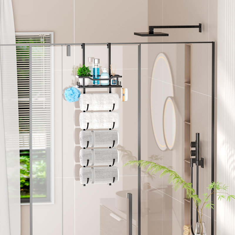 Over-the-Door Towel Rack, Black