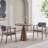 Nut-brown Round Solid Wood Dining table-211085936