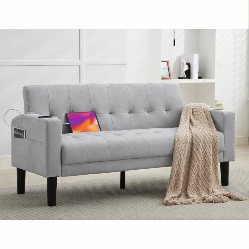 2 Seater Sofa, Light Gray