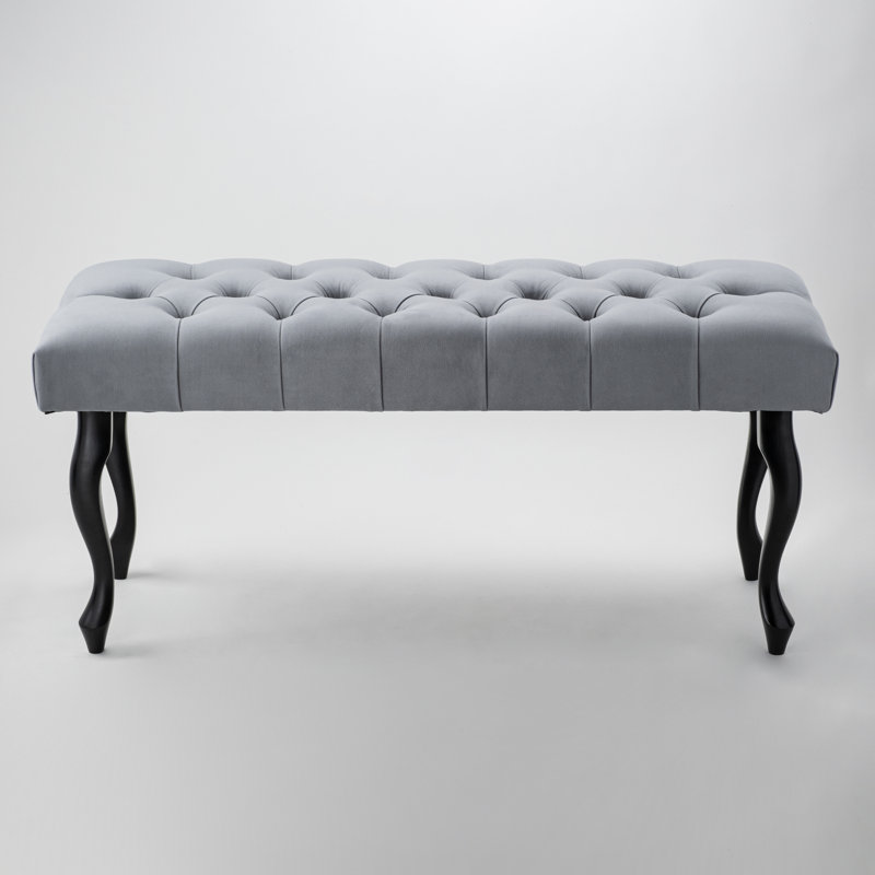 Migrati 100% Polyester Upholstered Bench, Grey