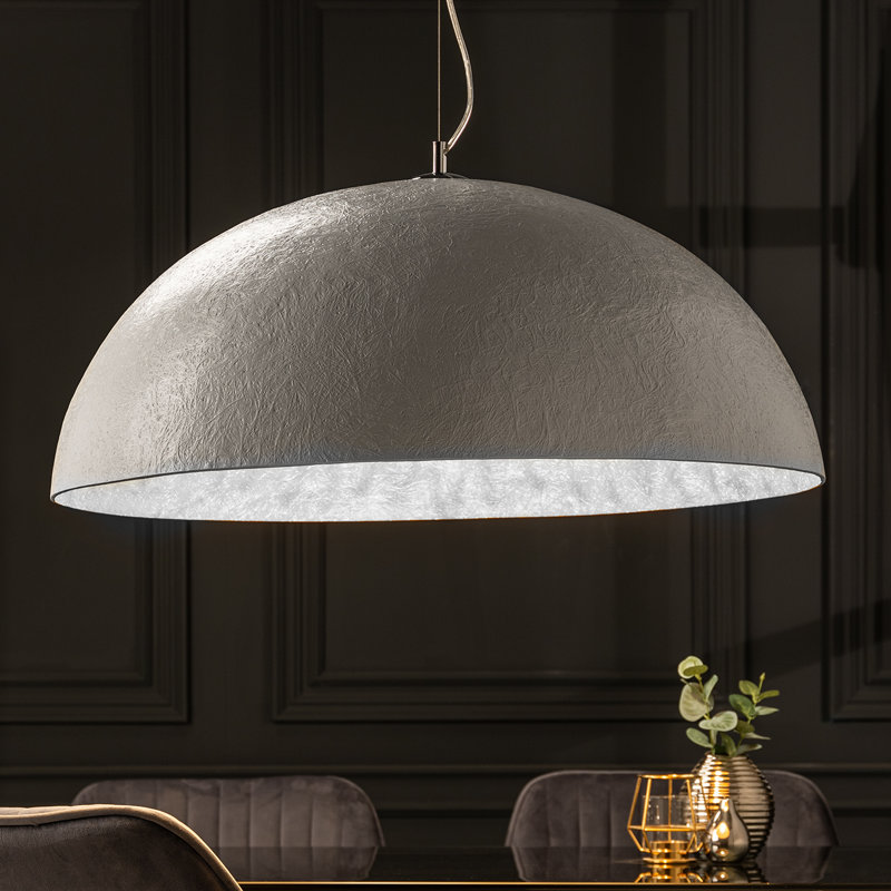 Joline 1 - Light Single Pendant, 30cm H x 30cm W x 70cm D, White/Silver