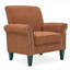 Fauteuil d'appoint rembourré Rich Orange, conception compacte de petit espace avec garniture cloutée et pieds en bois massif brun foncé
