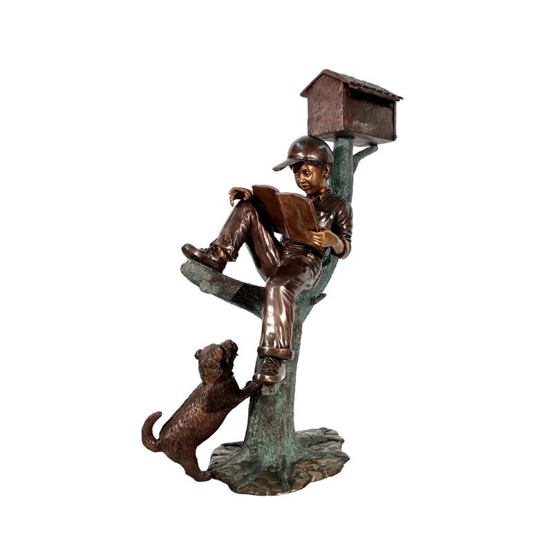 Dog Yorkshire Terrier Bronze Garden Statue