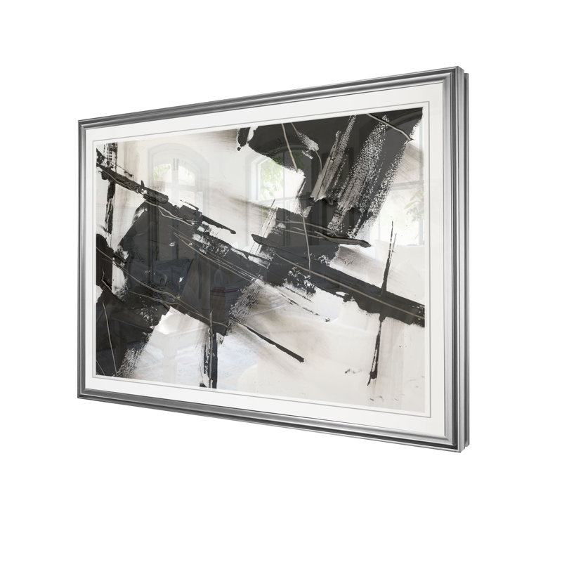 « diagonale matrix i », impression, H 20 po x l 24 po x P 1,5 po, Cadre argenté