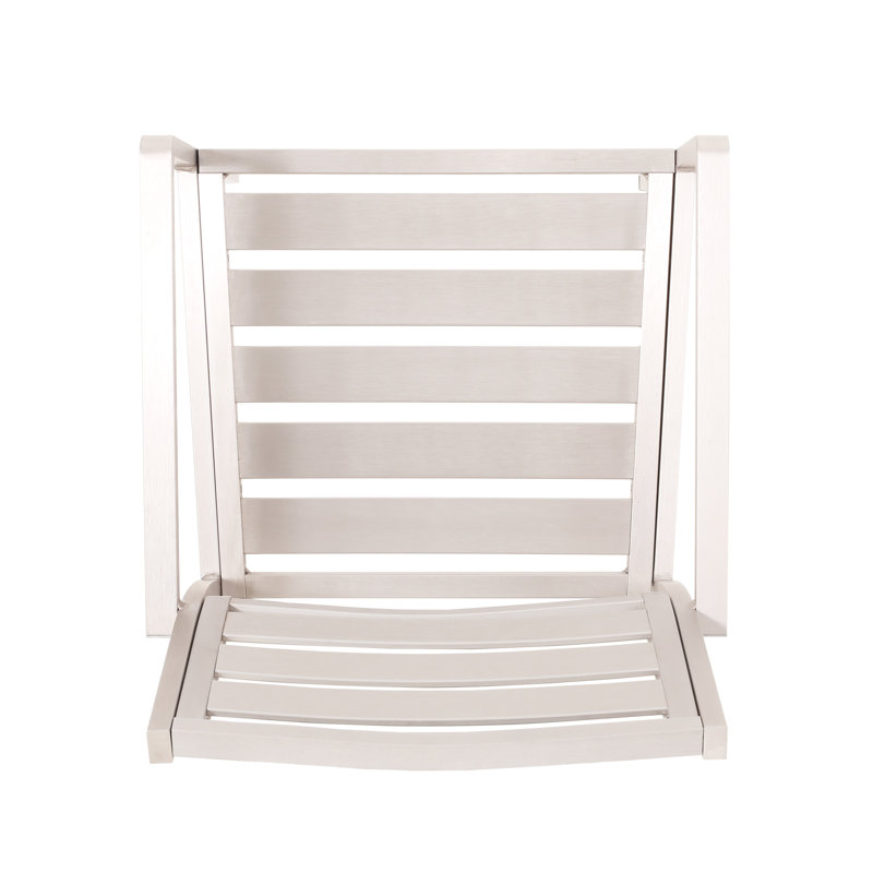 2 chaises en aluminium argentées pour manger à l'extérieur - salle à manger élégante et fiable