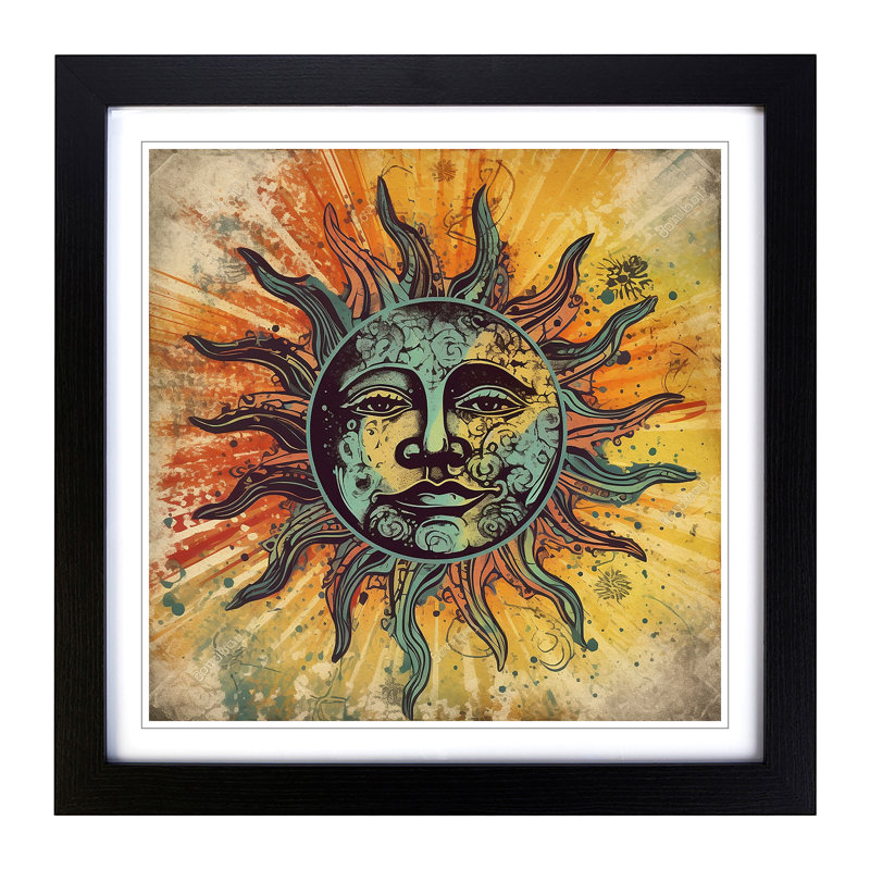 Sun No.1 - Framed Print, Black