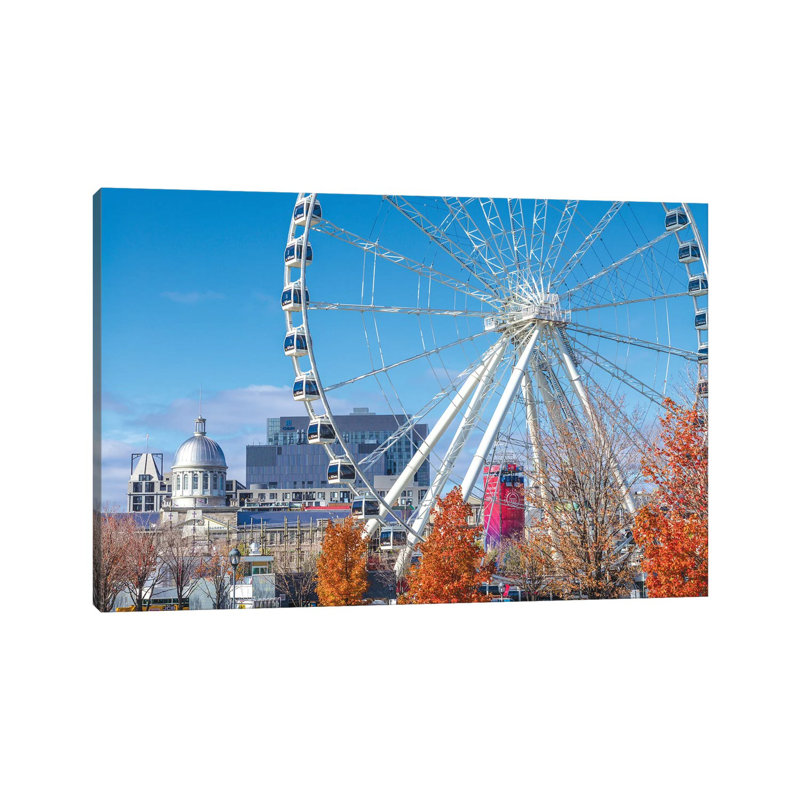 Canada, Québec, Montréal. Le vieux port, la roue d'observation de Montréal par Walter Bibikow - photographie sur toile tendue