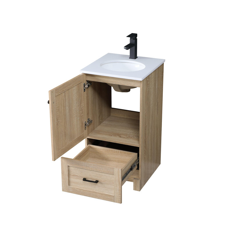 Ensemble de meuble-lavabo simple 19 po Soma, Blanc, Bois de manguier