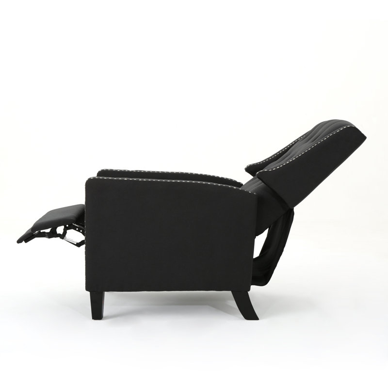 Heidegret Upholstered Recliner, Dark Charcoal 100% Polyester